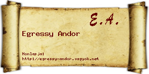 Egressy Andor névjegykártya