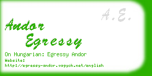 andor egressy business card